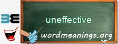 WordMeaning blackboard for uneffective